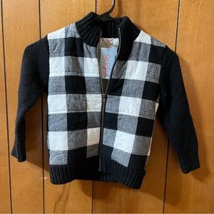 NWT Cat & Jack Plaid Fleece Jacket Coat Top Baby Kid Long Sleeve Sz 4T 4 Years